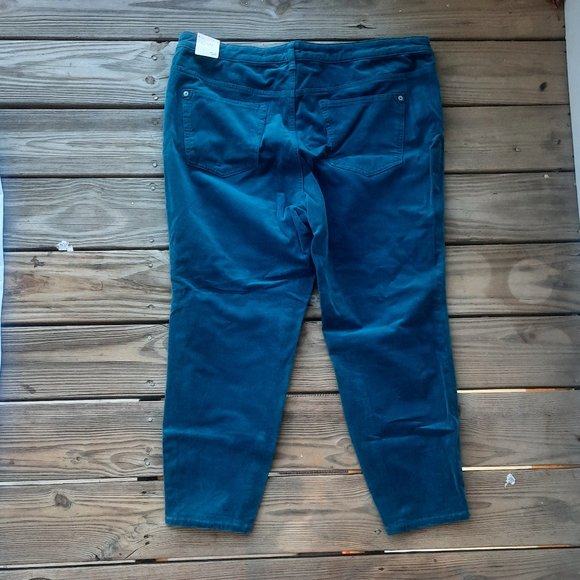 Anthropologie Pilcro High-Rise Button-Fly Blue Skinny Corduroy Pants NWT - Picture 6 of 8